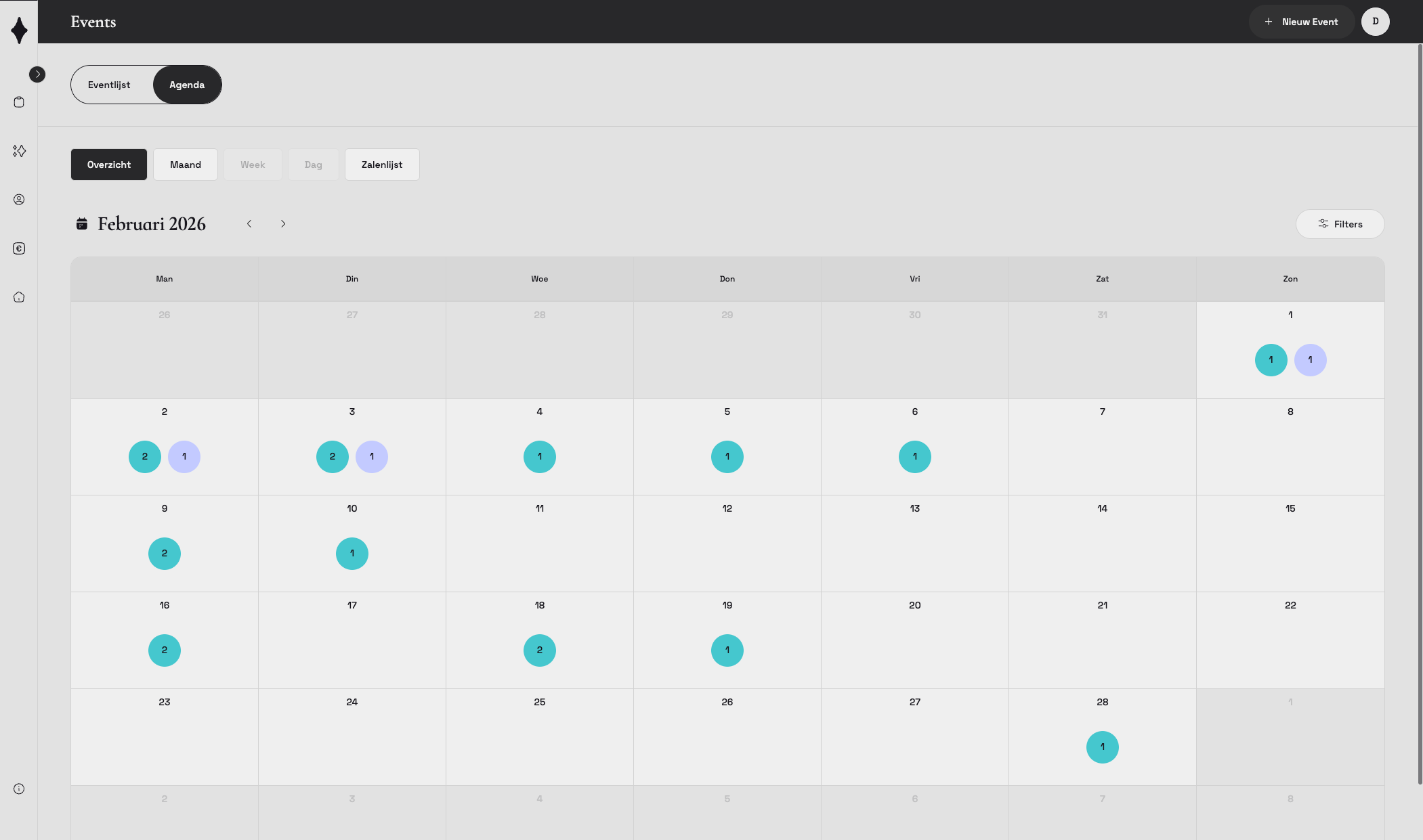 De agenda van de venue manager